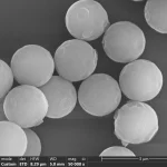 SEM image of 1.5 um polystyrene carboxy microspheres